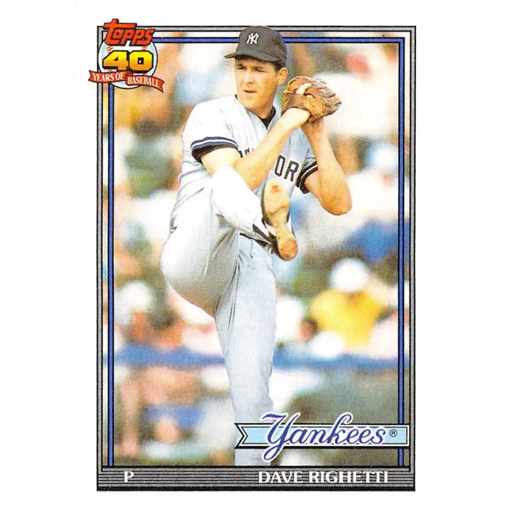 1991 Topps #410 Dave Righetti NM-MT New York Yankees Baseball Card  Image 1