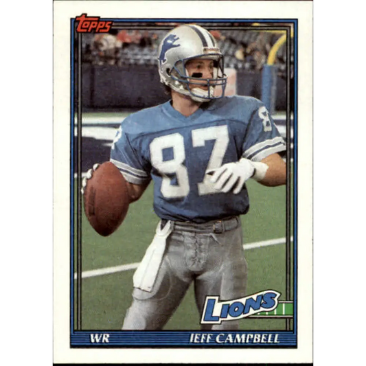 1991 Topps #411 Jeff Campbell NM-MT Detroit Lions Football Card  Image 1