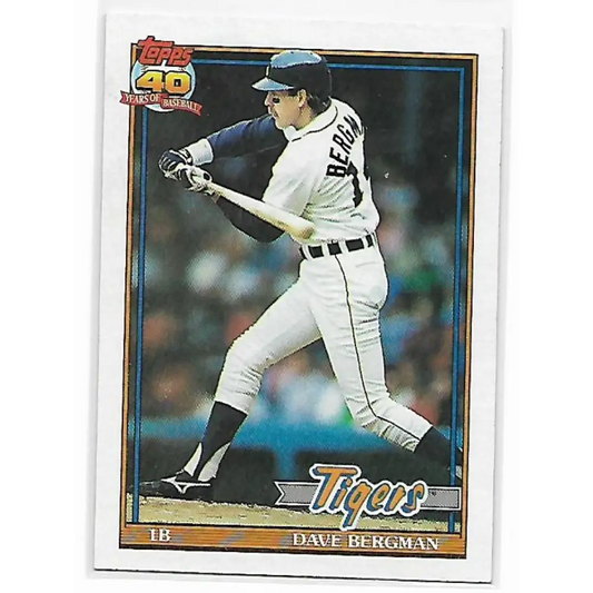 1991 Topps #412 Dave Bergman NM-MT Detroit Tigers Baseball Card  Image 1