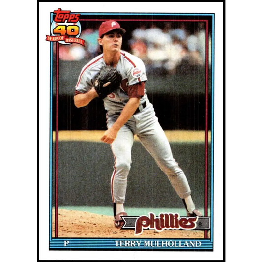 1991 Topps #413 Terry Mulholland NM-MT Philadelphia Phillies Baseball Card  Image 1