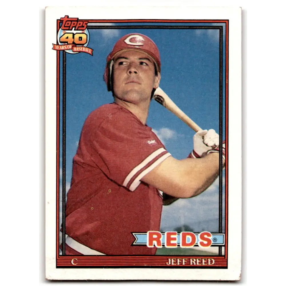 1991 Topps #419 Jeff Reed NM-MT Cincinnati Reds Baseball Card  Image 1
