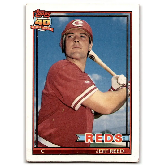 1991 Topps #419 Jeff Reed NM-MT Cincinnati Reds Baseball Card  Image 1