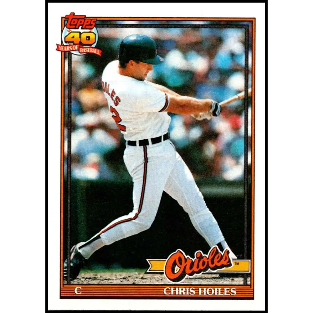 1991 Topps #42 Chris Hoiles NM-MT Baltimore Orioles Baseball Card  Image 1