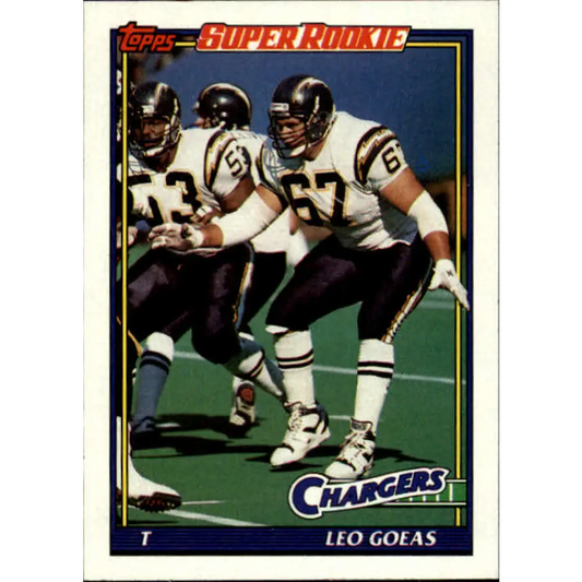 1991 Topps #426 Leo Goeas NM-MT RC Rookie San Diego Chargers Football Card  Image 1