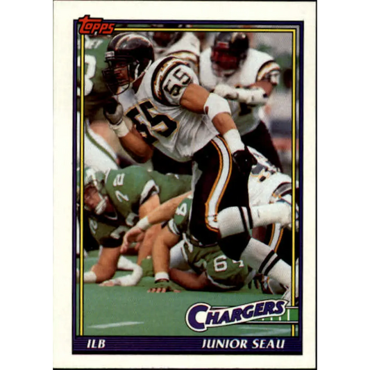 1991 Topps #427 Junior Seau NM-MT San Diego Chargers Football Card  Image 1