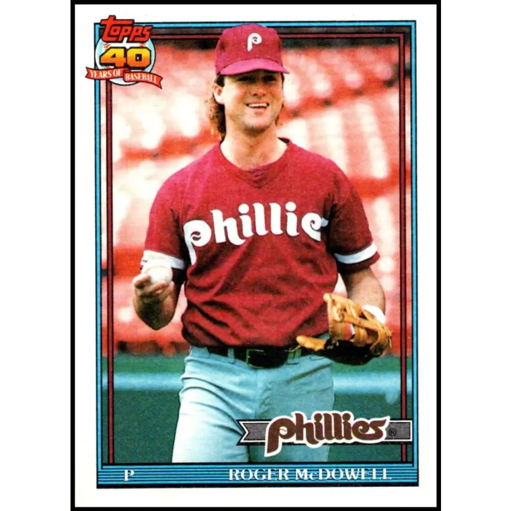 1991 Topps #43 Roger McDowell NM-MT Philadelphia Phillies Baseball Card  Image 1