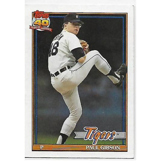 1991 Topps #431 Paul Gibson NM-MT Detroit Tigers Baseball Card  Image 1