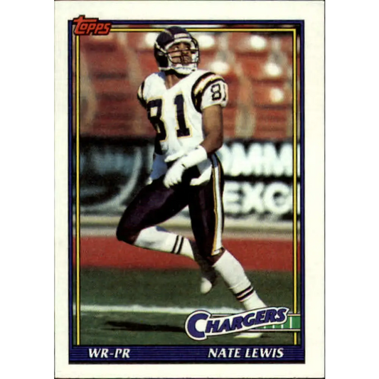 1991 Topps #435 Nate Lewis NM-MT RC Rookie San Diego Chargers Football Card  Image 1