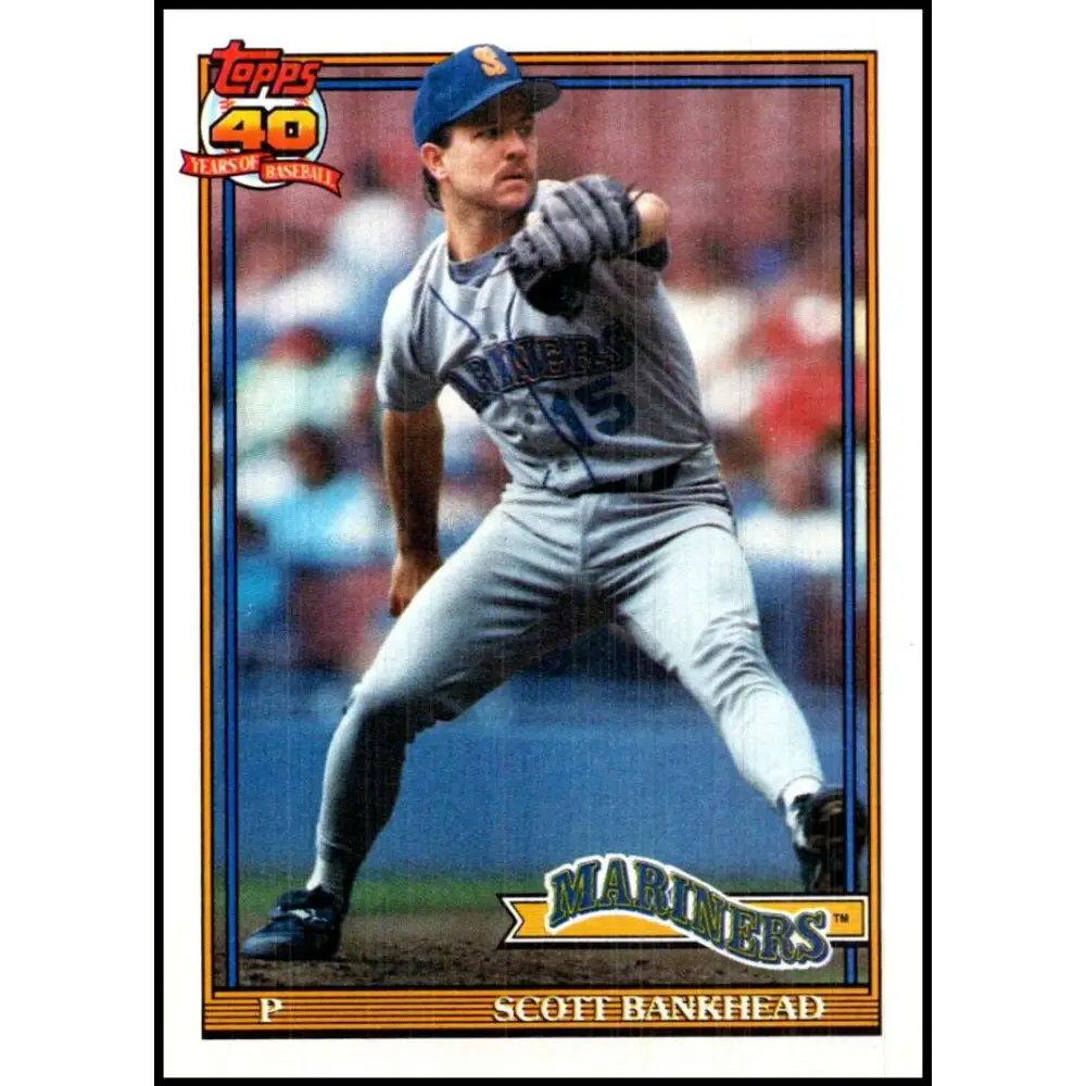 1991 Topps #436 Scott Bankhead NM-MT Seattle Mariners Baseball Card  Image 1