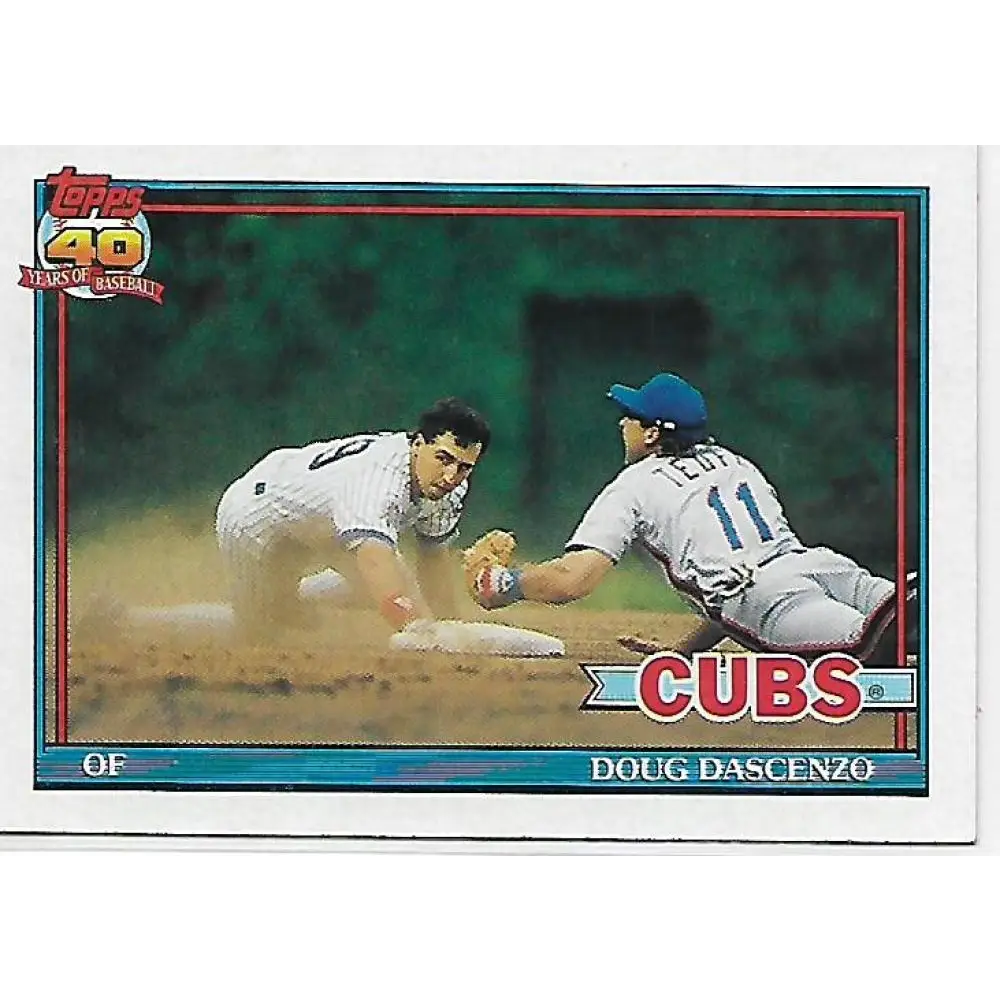 1991 Topps #437 Doug Dascenzo NM-MT Chicago Cubs Baseball Card  Image 1