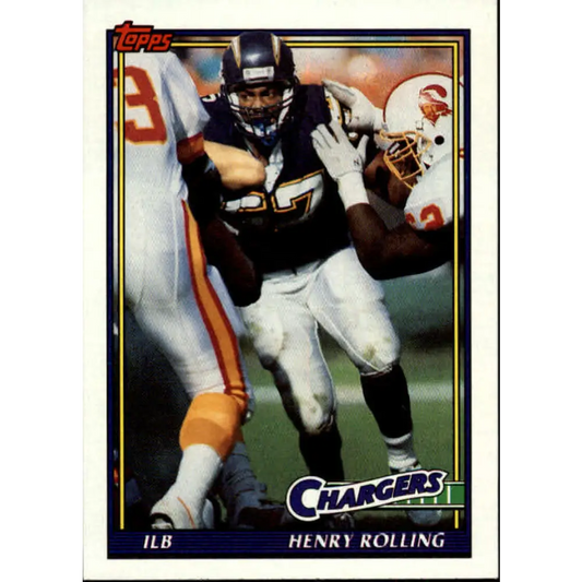 1991 Topps #437 Henry Rolling NM-MT RC Rookie San Diego Chargers Football Card  Image 1