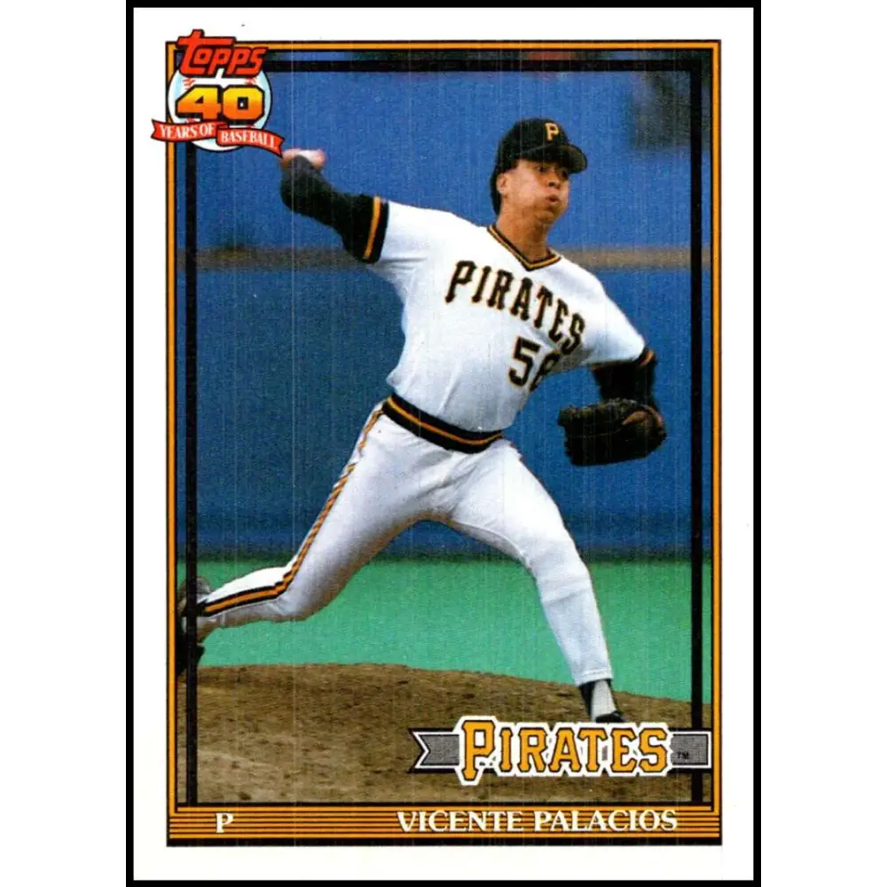 1991 Topps #438 Vicente Palacios NM-MT Pittsburgh Pirates Baseball Card  Image 1