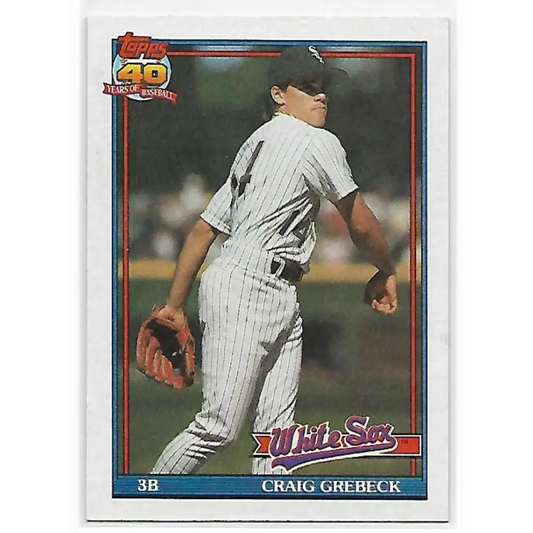1991 Topps #446 Craig Grebeck NM-MT Chicago White Sox Baseball Card  Image 1