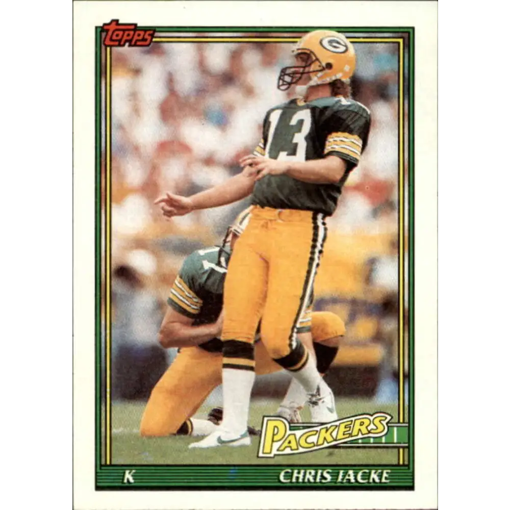 1991 Topps #447 Chris Jacke NM-MT Green Bay Packers Football Card  Image 1