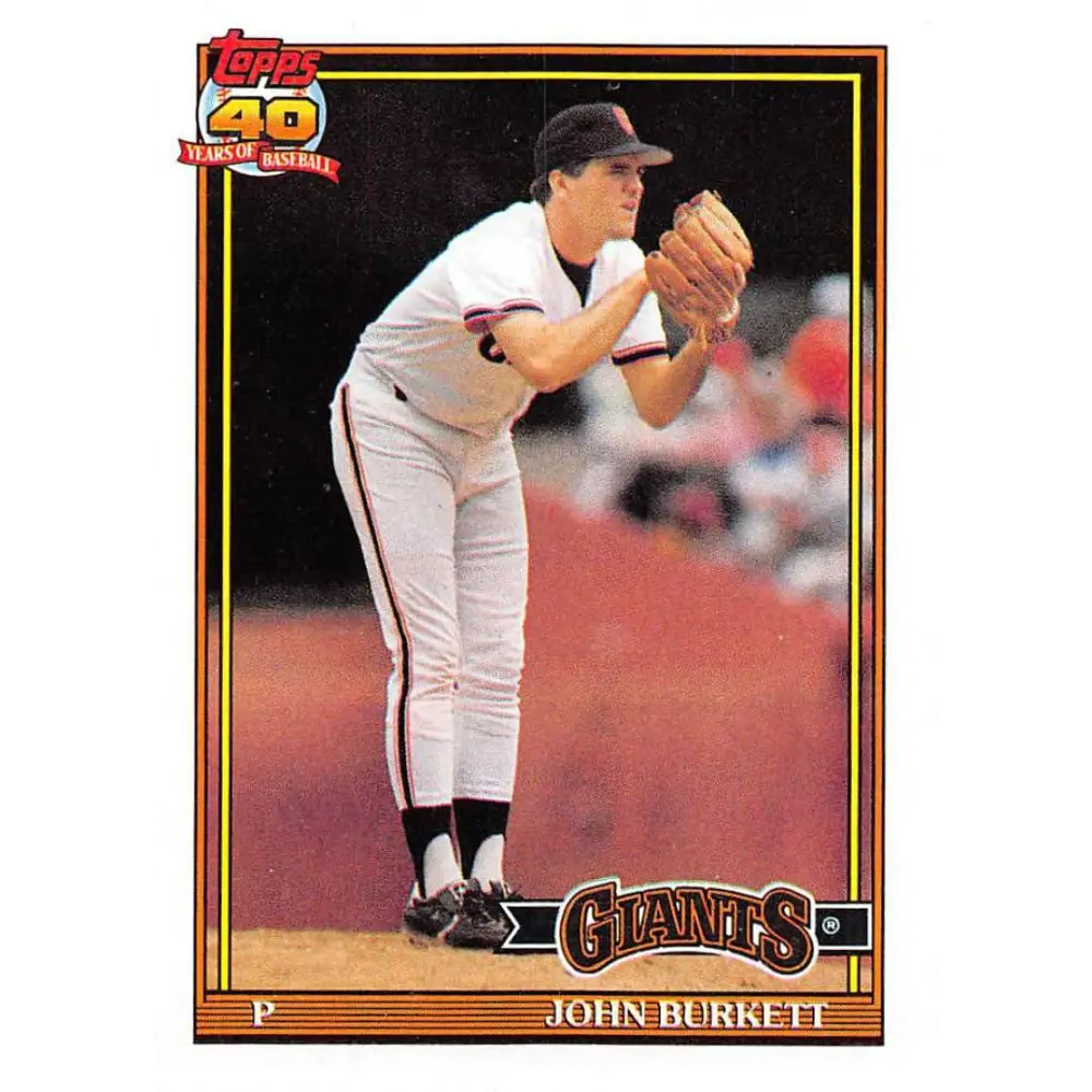 1991 Topps #447 John Burkett NM-MT San Francisco Giants Baseball Card  Image 1