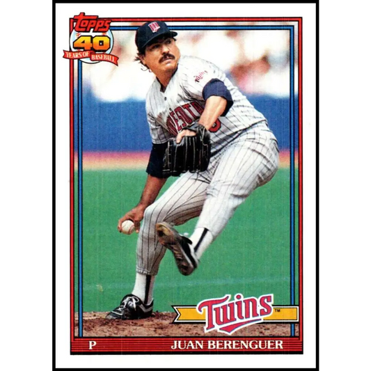 1991 Topps #449 Juan Berenguer NM-MT Minnesota Twins Baseball Card  Image 1