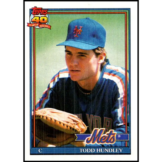 1991 Topps #457 Todd Hundley NM-MT New York Mets Baseball Card  Image 1