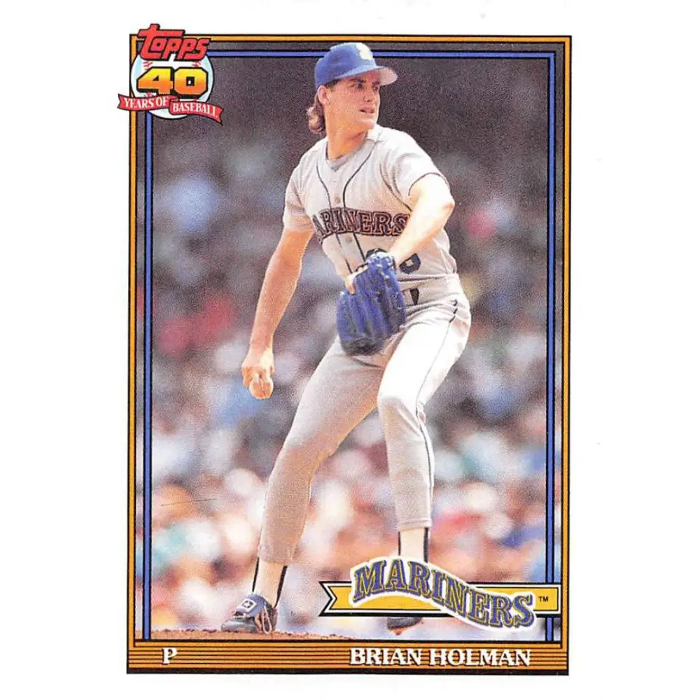 1991 Topps #458 Brian Holman NM-MT Seattle Mariners Baseball Card  Image 1