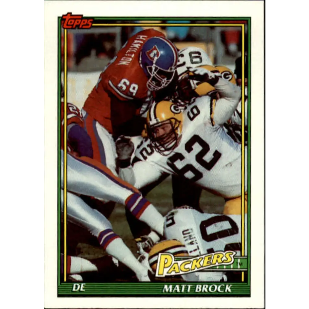 1991 Topps #459 Matt Brock NM-MT RC Rookie Green Bay Packers Football Card  Image 1