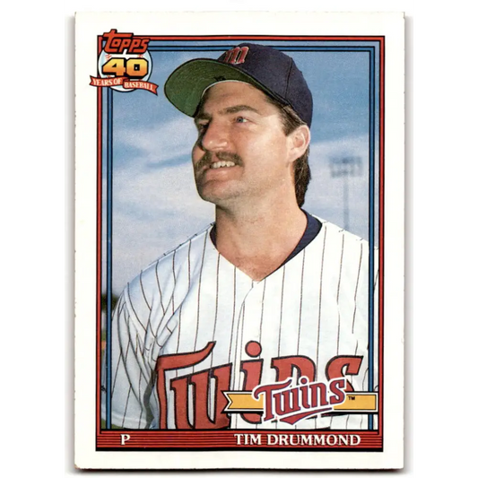 1991 Topps #46 Tim Drummond NM-MT Minnesota Twins Baseball Card  Image 1