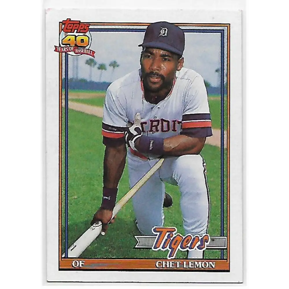 1991 Topps #469 Chet Lemon NM-MT Detroit Tigers Baseball Card  Image 1
