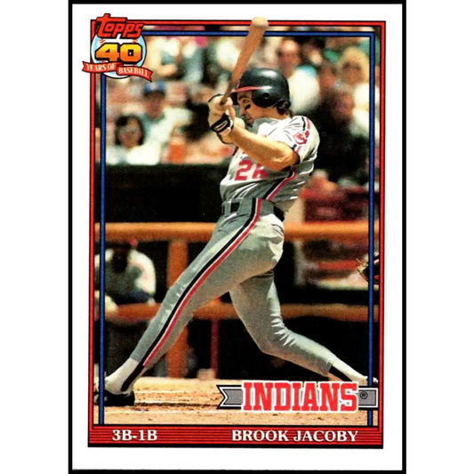 1991 Topps #47 Brook Jacoby NM-MT Cleveland Indians Baseball Card  Image 1