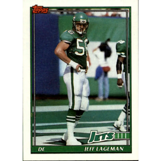 1991 Topps #470 Jeff Lageman NM-MT New York Jets Football Card  Image 1