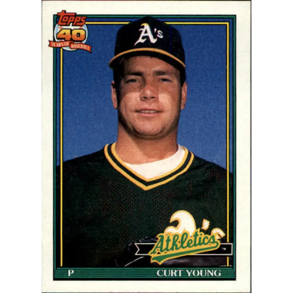 1991 Topps #473 Curt Young NM-MT Oakland Athletics Baseball Card  Image 1