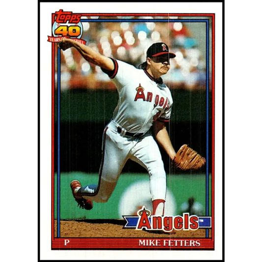 1991 Topps #477 Mike Fetters NM-MT California Angels Baseball Card  Image 1