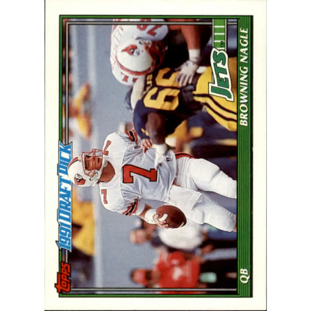 1991 Topps #481 Browning Nagle NM-MT RC Rookie New York Jets Football Card  Image 1