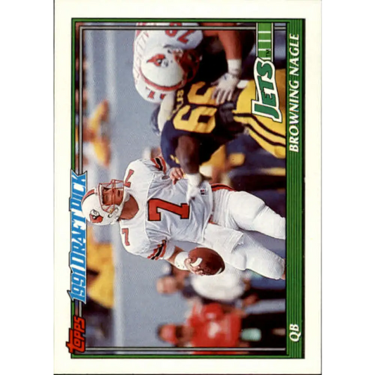 1991 Topps #481 Browning Nagle NM-MT RC Rookie New York Jets Football Card  Image 1