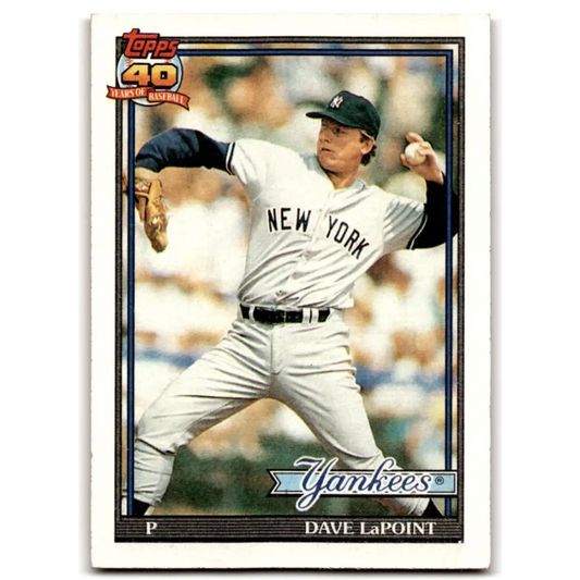 1991 Topps #484 Dave LaPoint NM-MT New York Yankees Baseball Card  Image 1