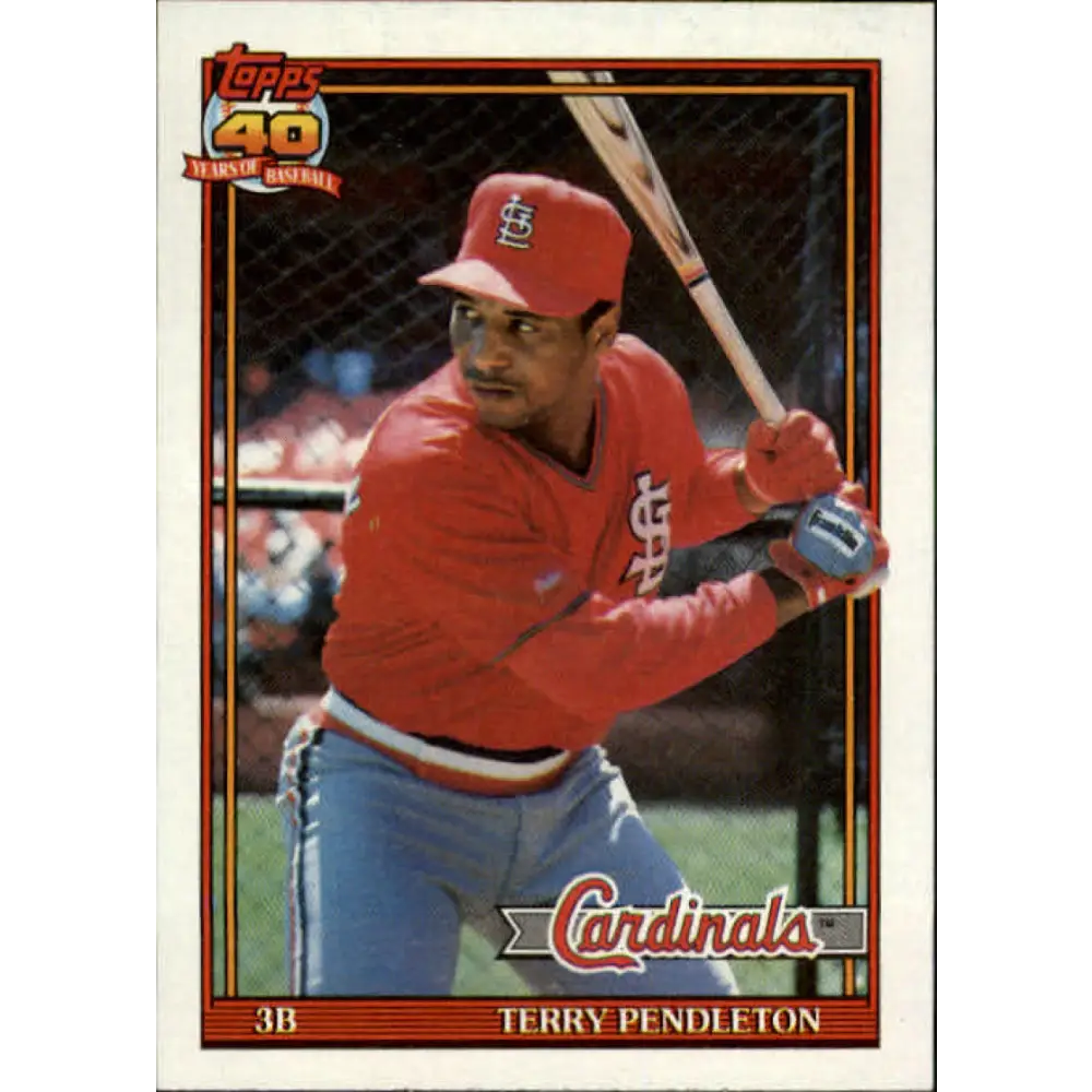1991 Topps #485 Terry Pendleton NM-MT St. Louis Cardinals Baseball Card  Image 1