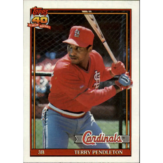 1991 Topps #485 Terry Pendleton NM-MT St. Louis Cardinals Baseball Card  Image 1