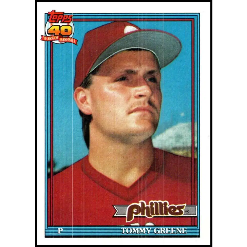 1991 Topps #486 Tommy Greene NM-MT Philadelphia Phillies Baseball Card  Image 1