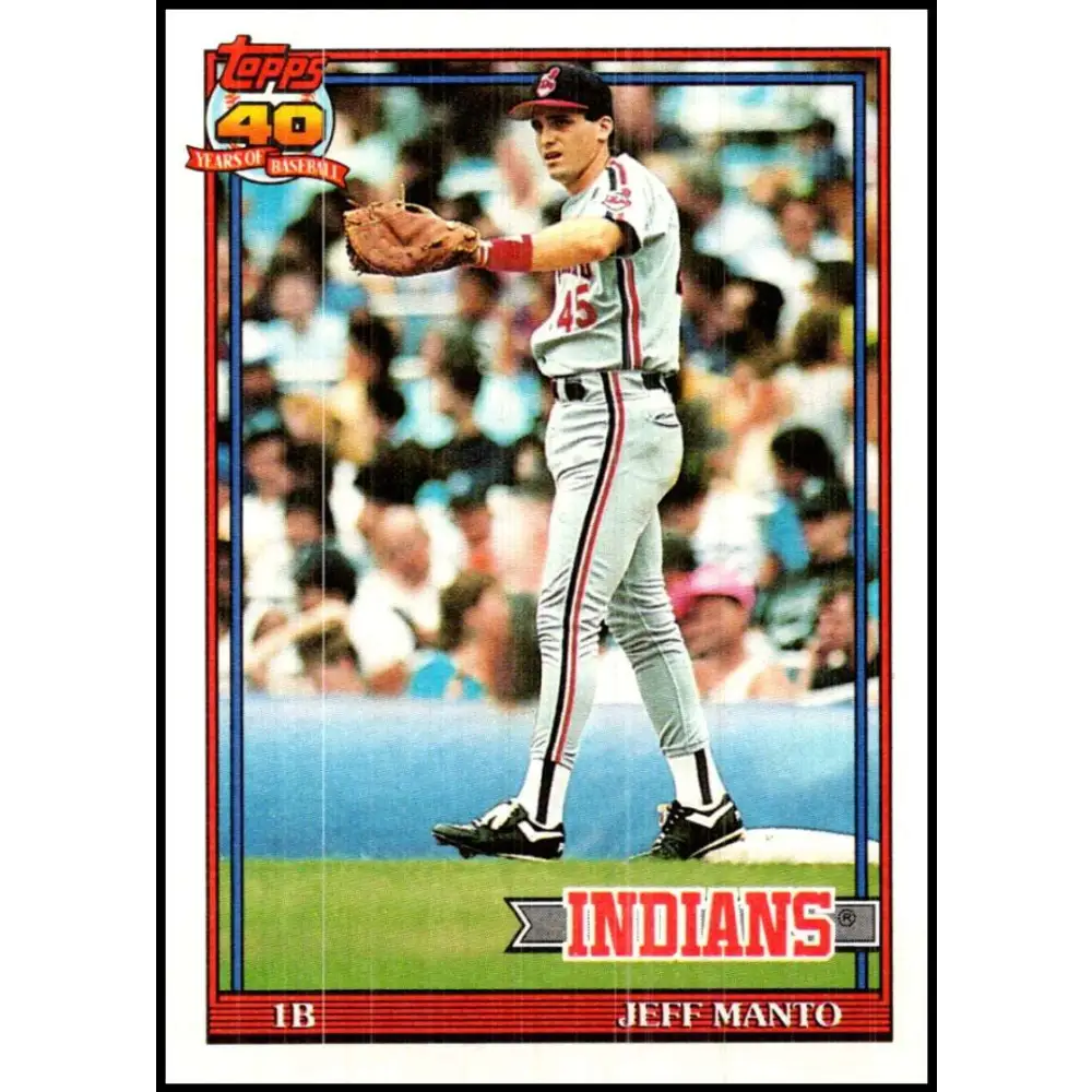 1991 Topps #488 Jeff Manto NM-MT Cleveland Indians Baseball Card  Image 1