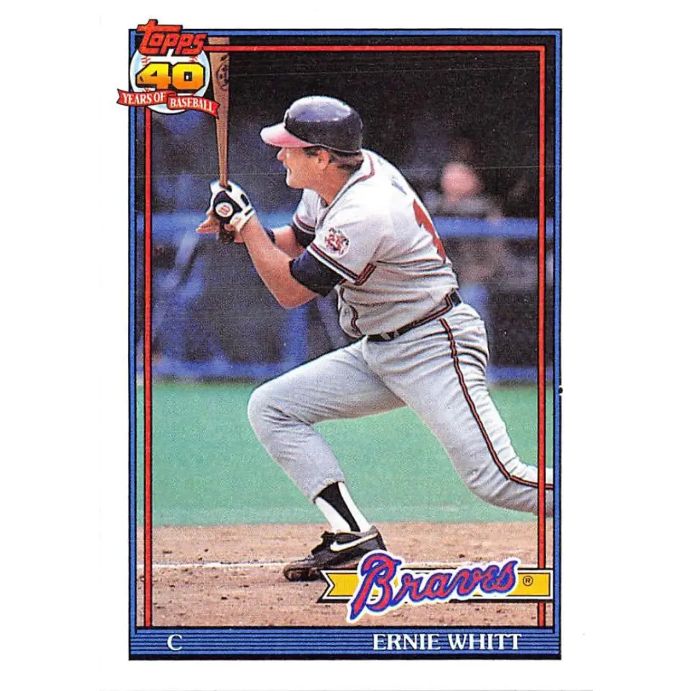 1991 Topps #492 Ernie Whitt NM-MT Atlanta Braves Baseball Card  Image 1