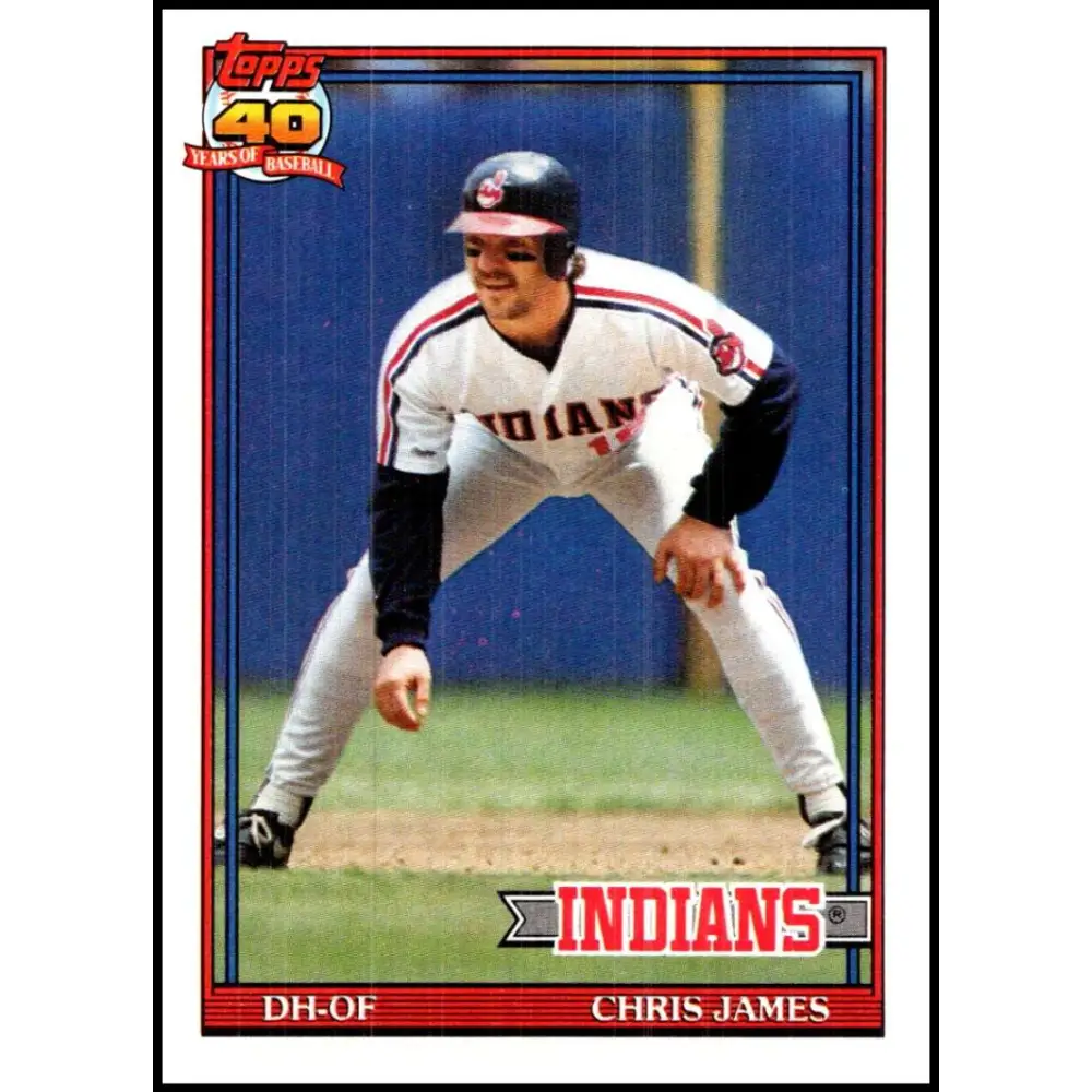 1991 Topps #494 Chris James NM-MT Cleveland Indians Baseball Card  Image 1