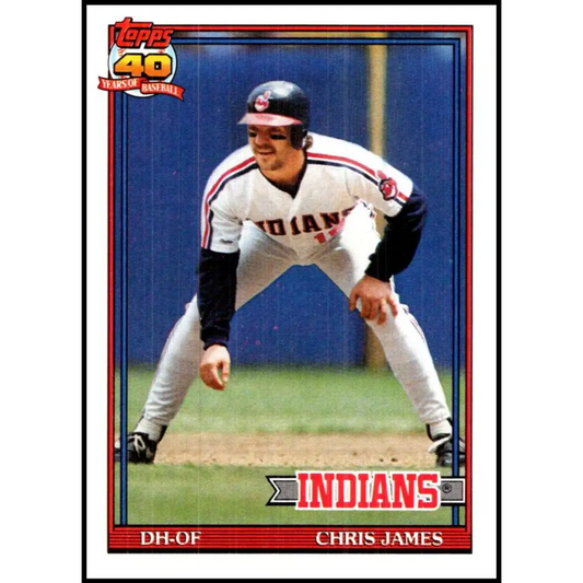 1991 Topps #494 Chris James NM-MT Cleveland Indians Baseball Card  Image 1