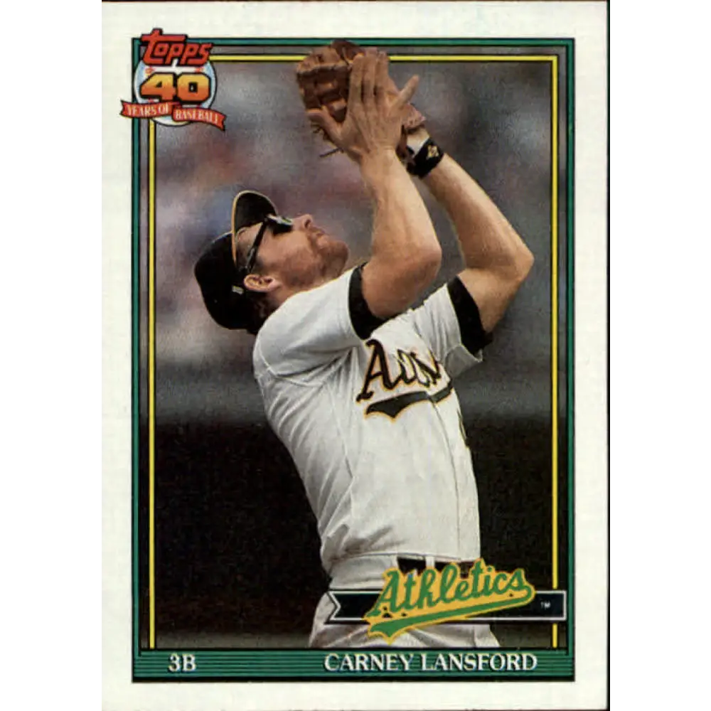 1991 Topps #502 Carney Lansford NM-MT Oakland Athletics Baseball Card  Image 1