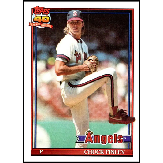 1991 Topps #505 Chuck Finley NM-MT California Angels Baseball Card  Image 1