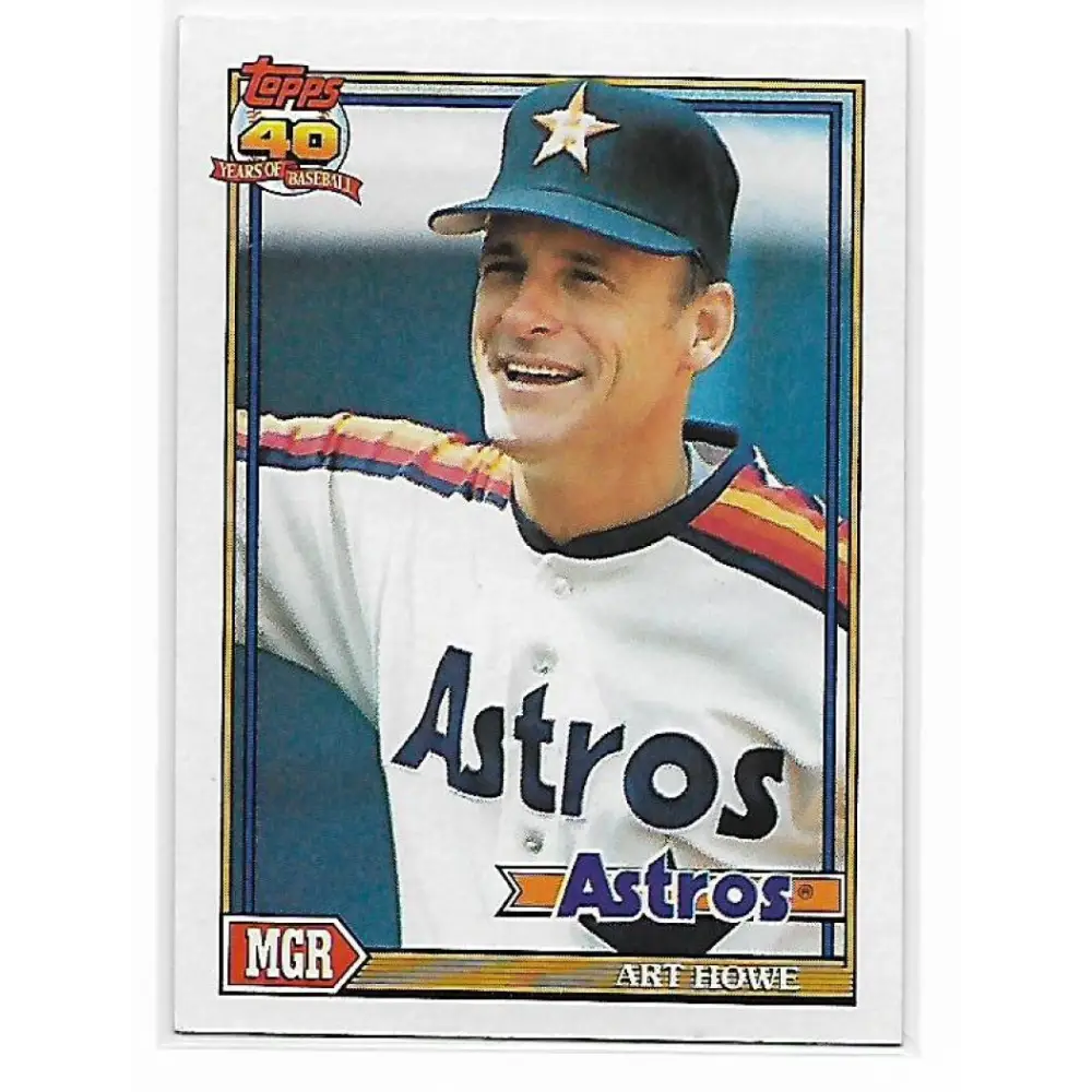 1991 Topps #51 Art Howe NM-MT Houston Astros Baseball Card  Image 1