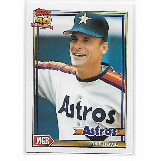 1991 Topps #51 Art Howe NM-MT Houston Astros Baseball Card  Image 1