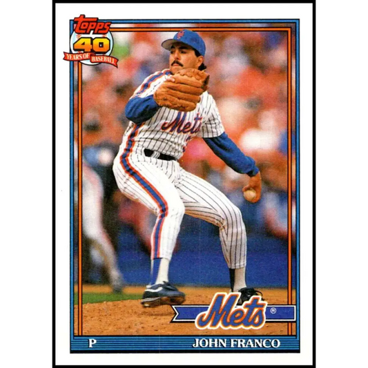 1991 Topps #510 John Franco NM-MT New York Mets Baseball Card  Image 1