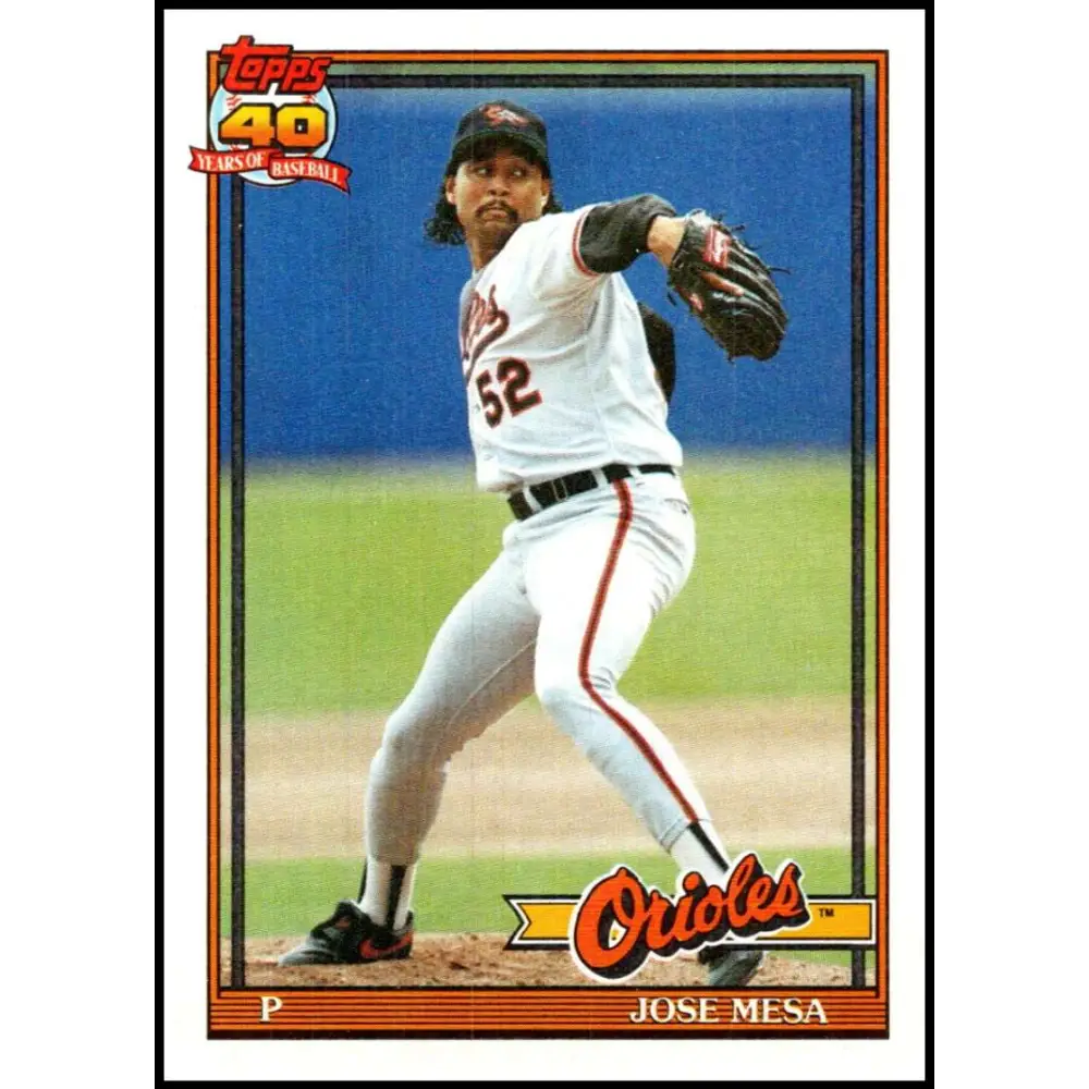 1991 Topps #512 Jose Mesa NM-MT Baltimore Orioles Baseball Card  Image 1