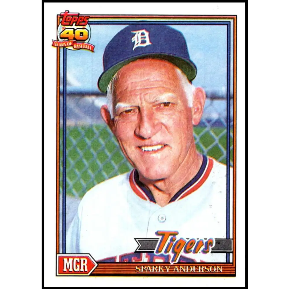 1991 Topps #519 Sparky Anderson NM-MT Detroit Tigers Baseball Card  Image 1