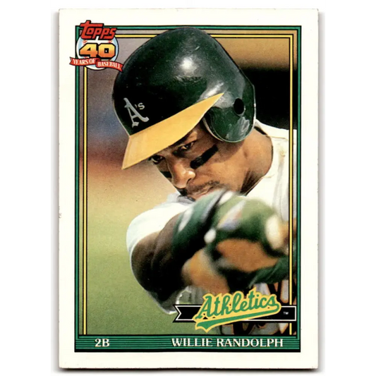1991 Topps #525 Willie Randolph NM-MT Oakland Athletics Baseball Card  Image 1