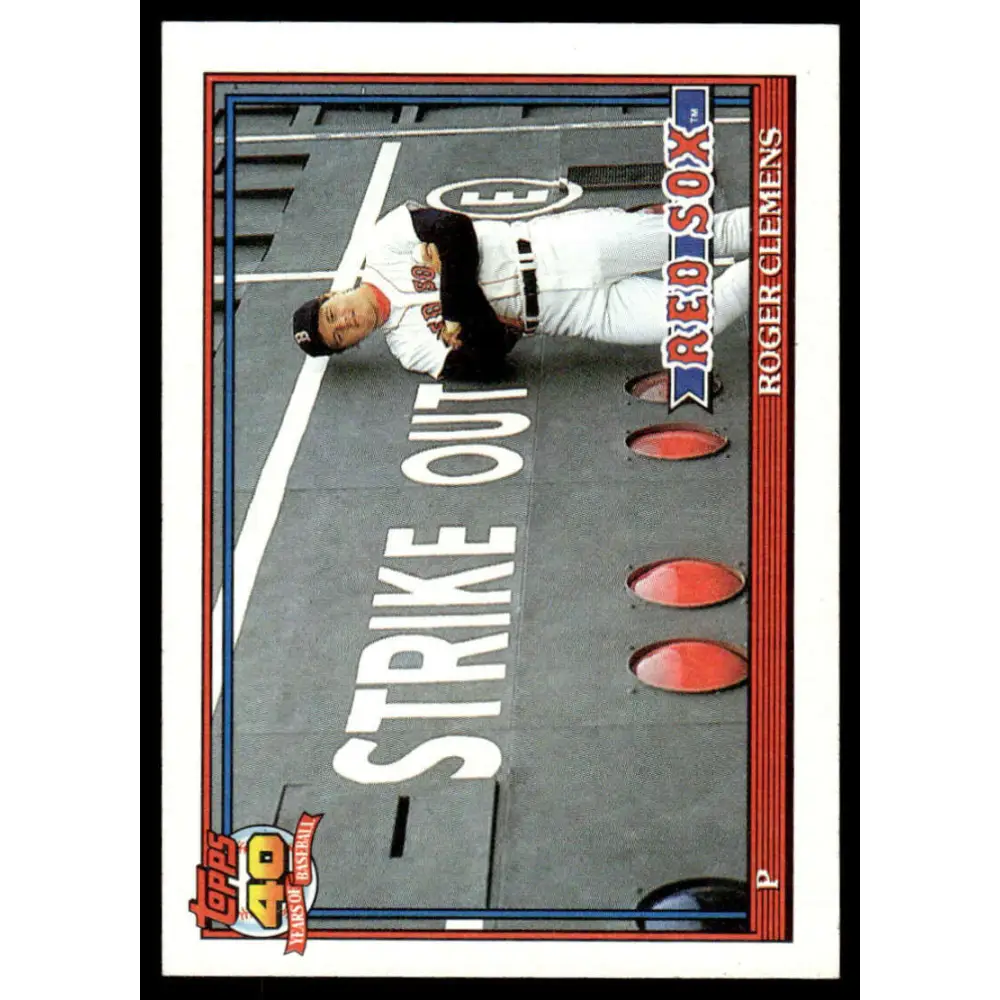 1991 Topps #530 Roger Clemens EX/NM Boston Red Sox Baseball Card Image 1