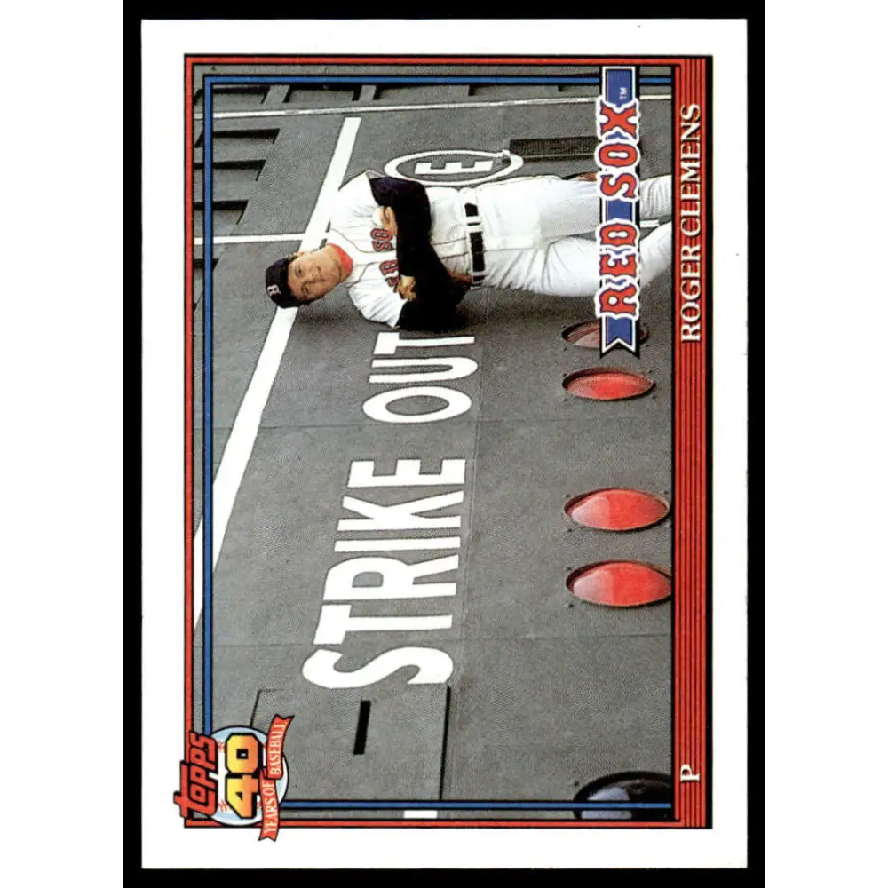 1991 Topps #530 Roger Clemens EX/NM Boston Red Sox Baseball Card Image 1