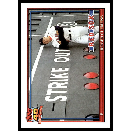 1991 Topps #530 Roger Clemens EX/NM Boston Red Sox Baseball Card Image 1